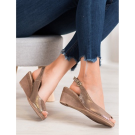 Sergio Leone Zlatne sandale s otvorenim prstima zlatna 2