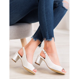 Sergio Leone Ažur sandale na šanku bijela 2