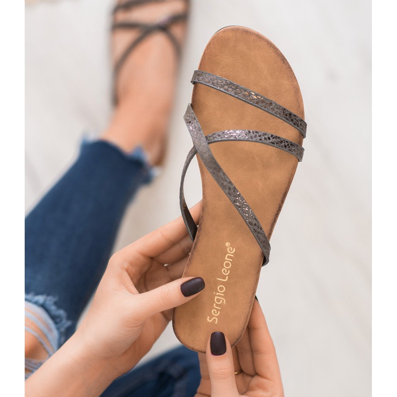 Sergio Leone Elegantne papuče siva 2