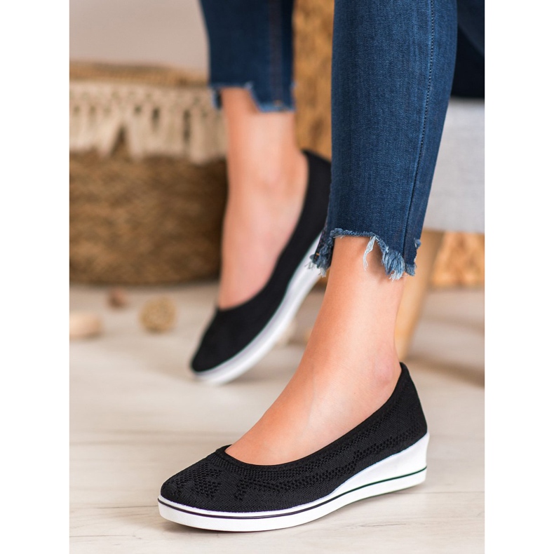 Super Me Ažurna balerina na klinu crno 1