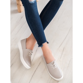 Filippo Elegantne kožne tenisice siva 1