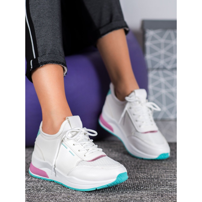 SHELOVET Vezane cipele od eko kože bijela 1