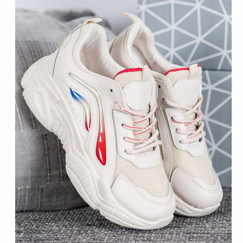 SHELOVET Modne tenisice na platformi bijela 2