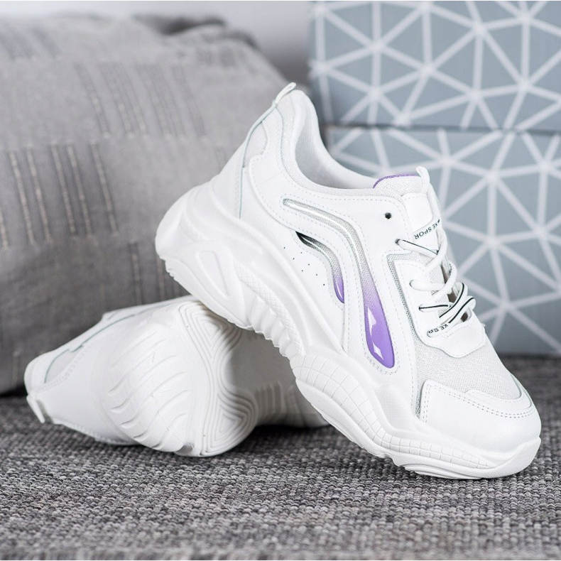 SHELOVET Modne tenisice na platformi bijela 1