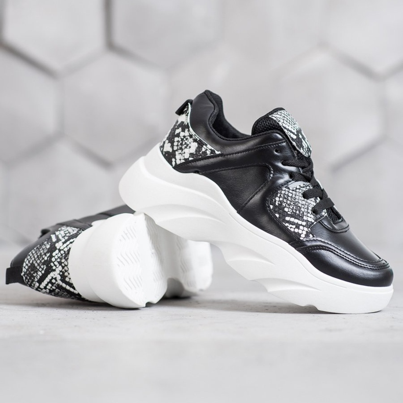 Weide Modne tenisice od eko kože crna 1