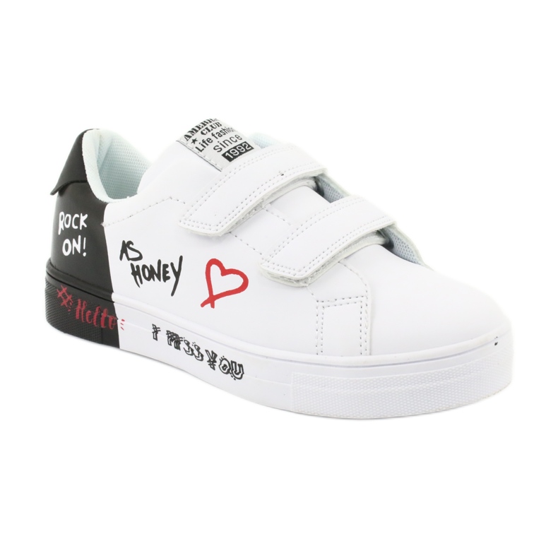 Bijele i crne tenisice American Club ES05 bijela crno 1