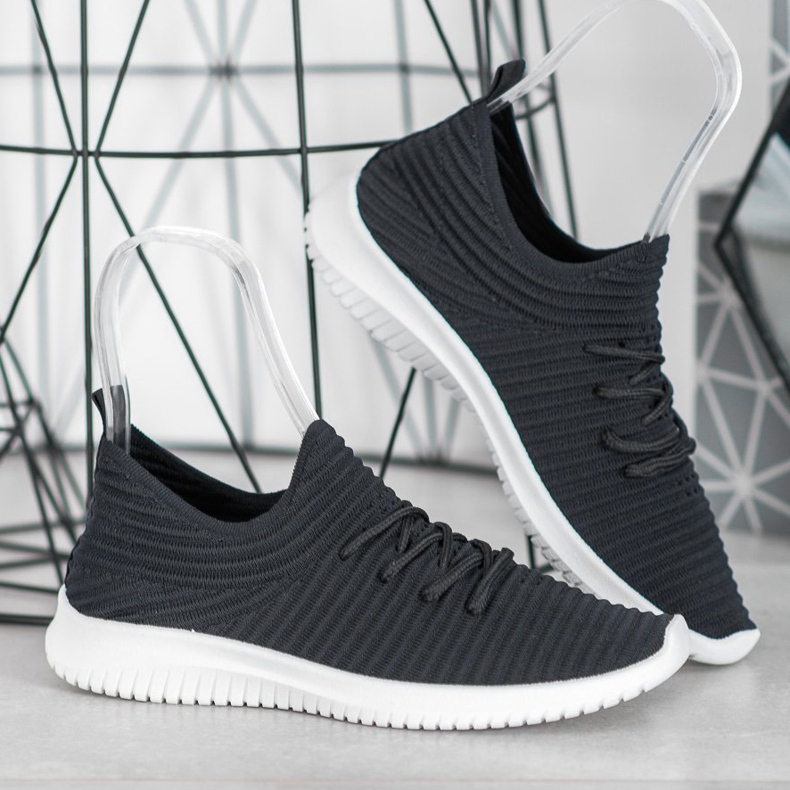 SHELOVET Tekstilne klizne cipele crna 1