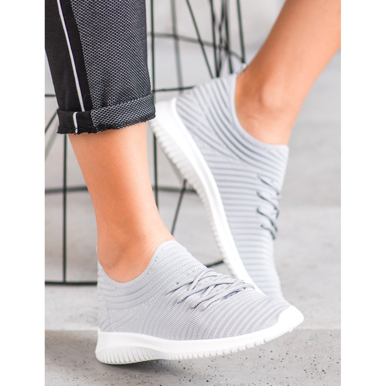 SHELOVET Tekstilne klizne cipele siva 2