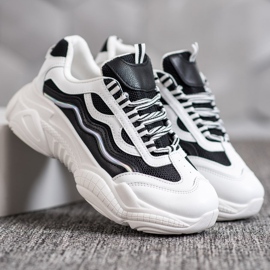 SHELOVET Tenisice na platformi bijela crna 1