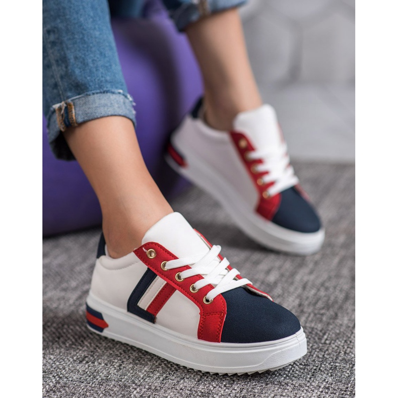 SHELOVET Sportske cipele od eko kože bijela višebojan 1