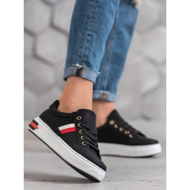 SHELOVET Sportske cipele od eko kože crna 1