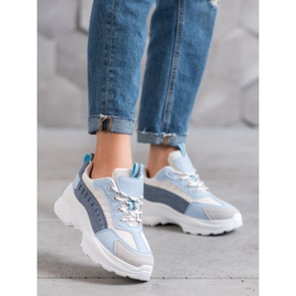 SHELOVET Modne cipele na platformi plava raznobojna 1