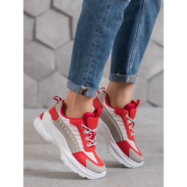 SHELOVET Modne cipele na platformi crvena raznobojna 1