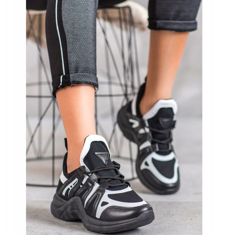 SHELOVET Udobne modne tenisice bijela crno 1