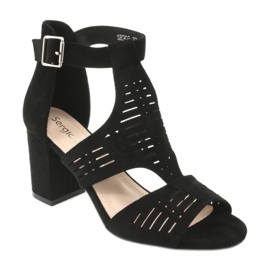 Gornje sandale od antilopa Sergio Leone SK903 crna 1