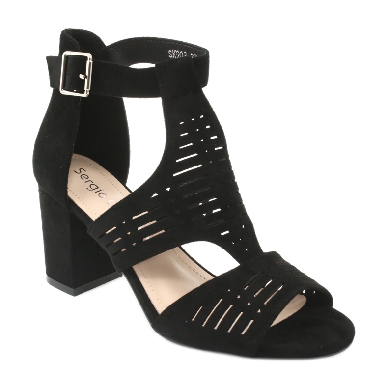 Gornje sandale od antilopa Sergio Leone SK903 crno 1