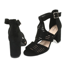 Gornje sandale od antilopa Sergio Leone SK903 crno 4