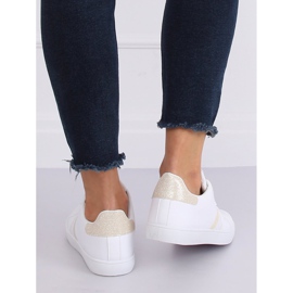 Bijele ženske tenisice K-388 BIJELO / ZLATNO bijela 2