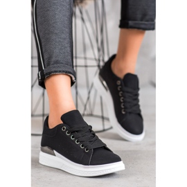 SHELOVET Tenisice na platformi s eko kožom crna 1