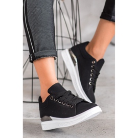 SHELOVET Tenisice na platformi s eko kožom crna 2