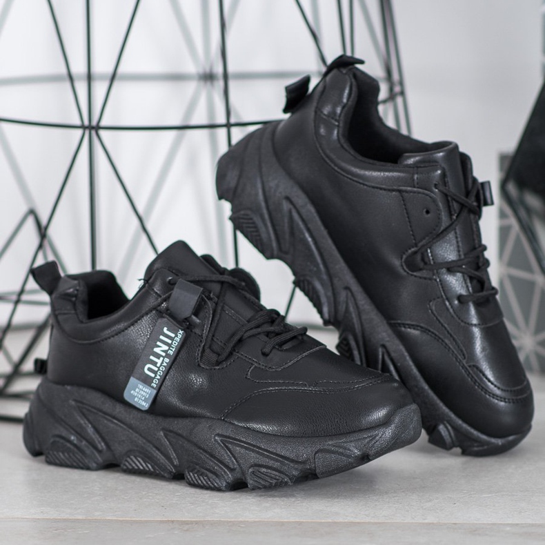 Bella Paris Crne tenisice na vezanje crna 2