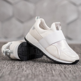 SHELOVET Klizne cipele na platformi bijela 2