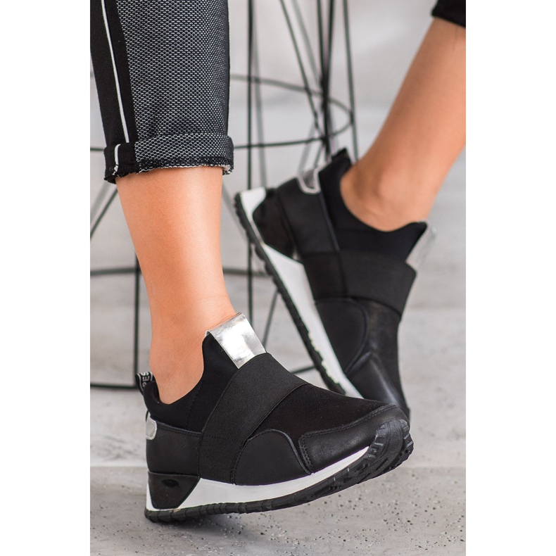 SHELOVET Klizne cipele na platformi crno 1