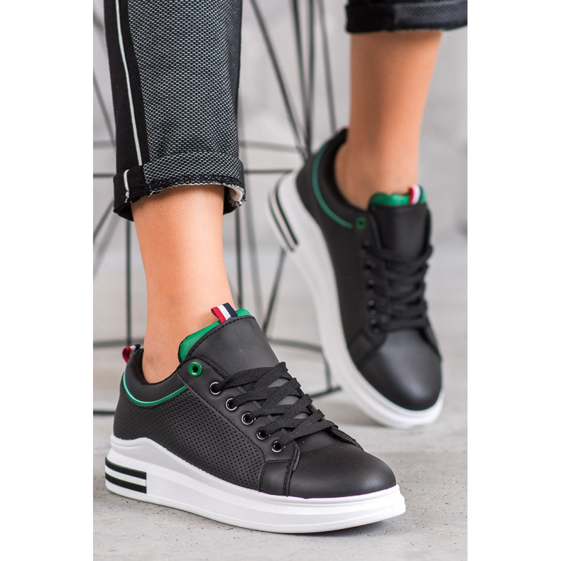 SHELOVET Crne tenisice na platformi crno 1