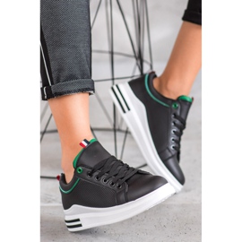 SHELOVET Crne tenisice na platformi crno 2