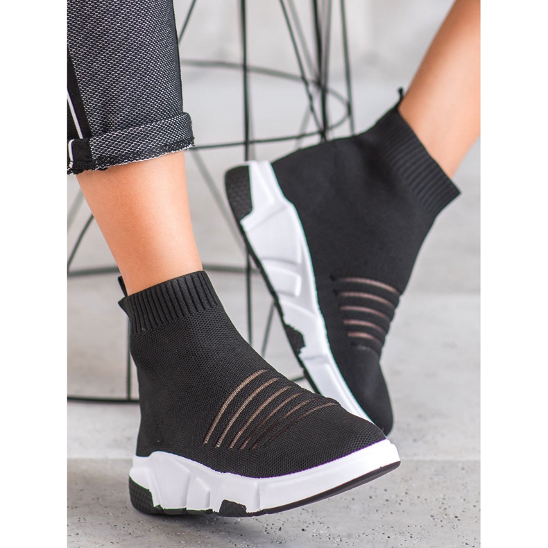 SHELOVET Klizne cipele s mrežom crno 2