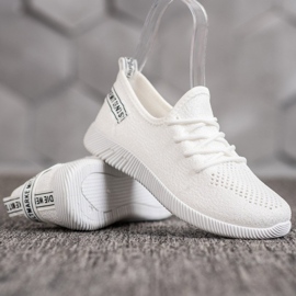 SHELOVET Ažurne tenisice od tekstila bijela 1