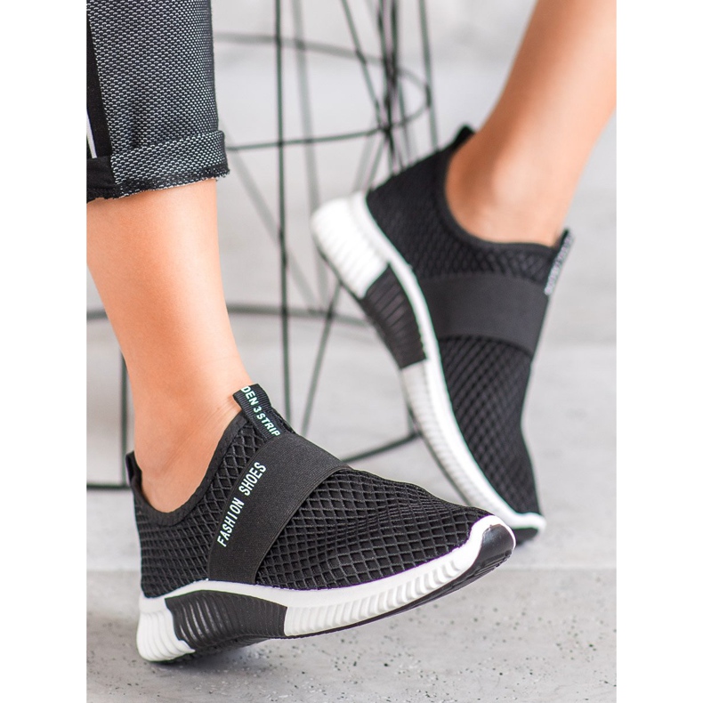 SHELOVET Klizne modne cipele crno 2