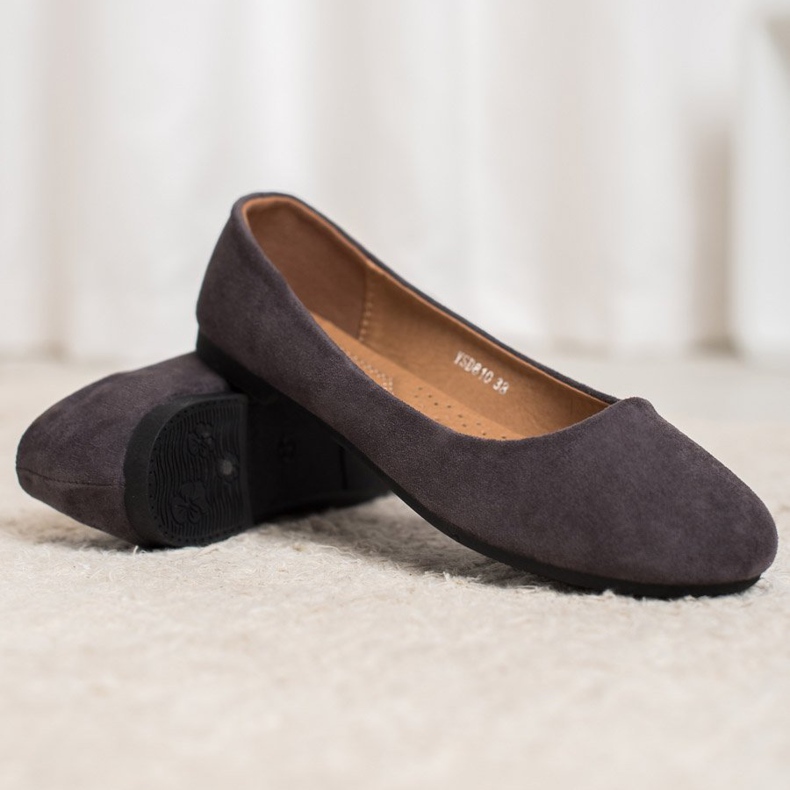 Diamantique Klasične balerine od antilopa siva 2