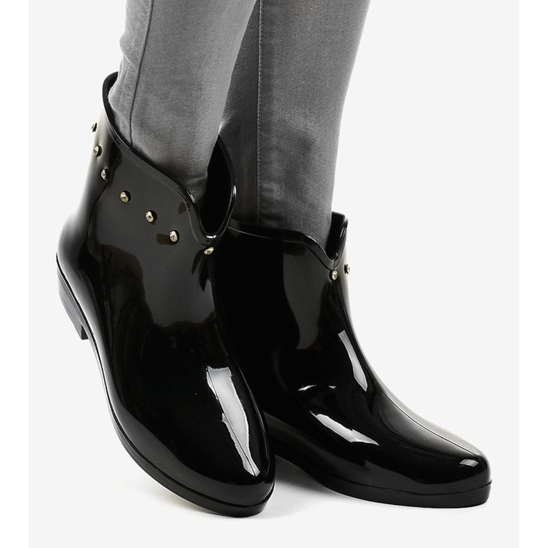 Crne kratke galoše s kubičnim cirkonijem SD97E-1 crno 2