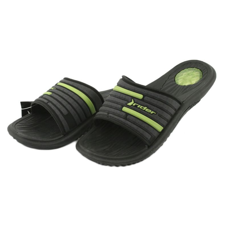 Muške papuče za bazen Rider 82735 crne / zelene crno siva zelena 2