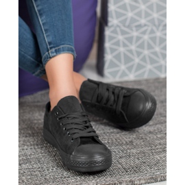 SHELOVET Tenisice od antilopa crno 1