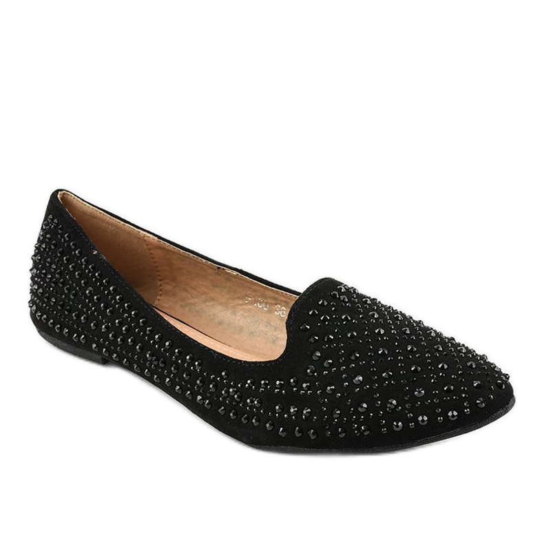 Crne balerinke mokasine ukrašene F160 crna 1
