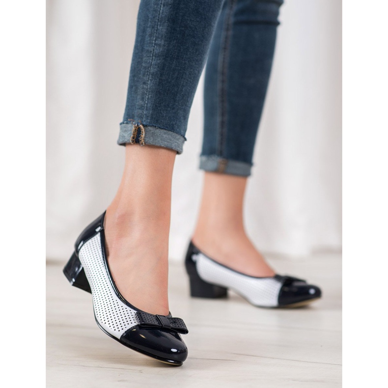 Goodin Ažurne pumpe s lukom bijela plava 2