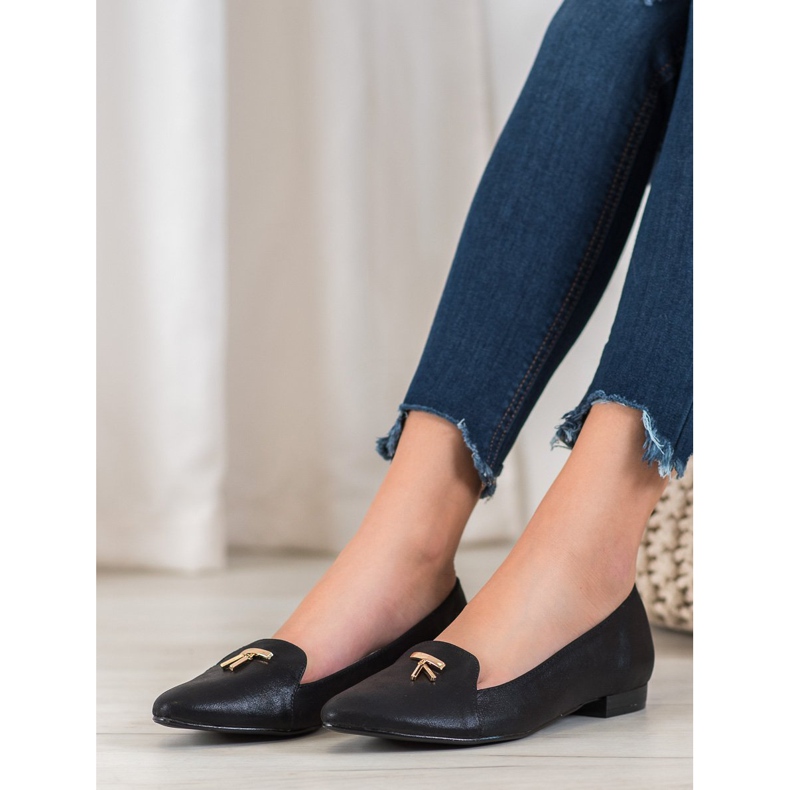 Goodin Sjajne crne balerine crna 1