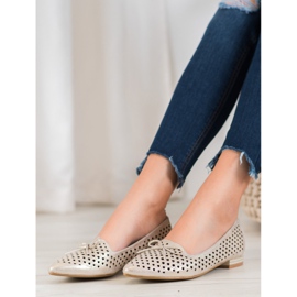 Goodin Elegantne ažurne balerine zlatni 1