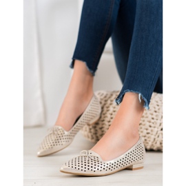 Goodin Elegantne ažurne balerine zlatni 2