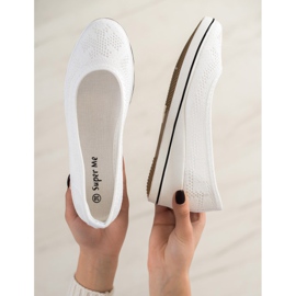 Super Me Ažurna balerina na klinu bijela 2