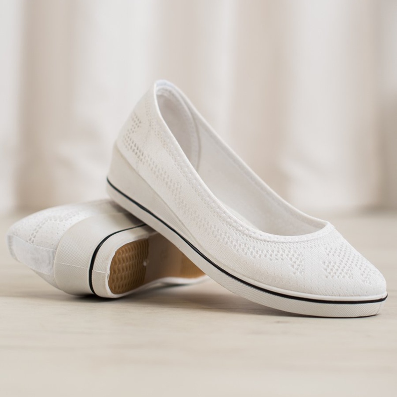 Super Me Ažurna balerina na klinu bijela 1