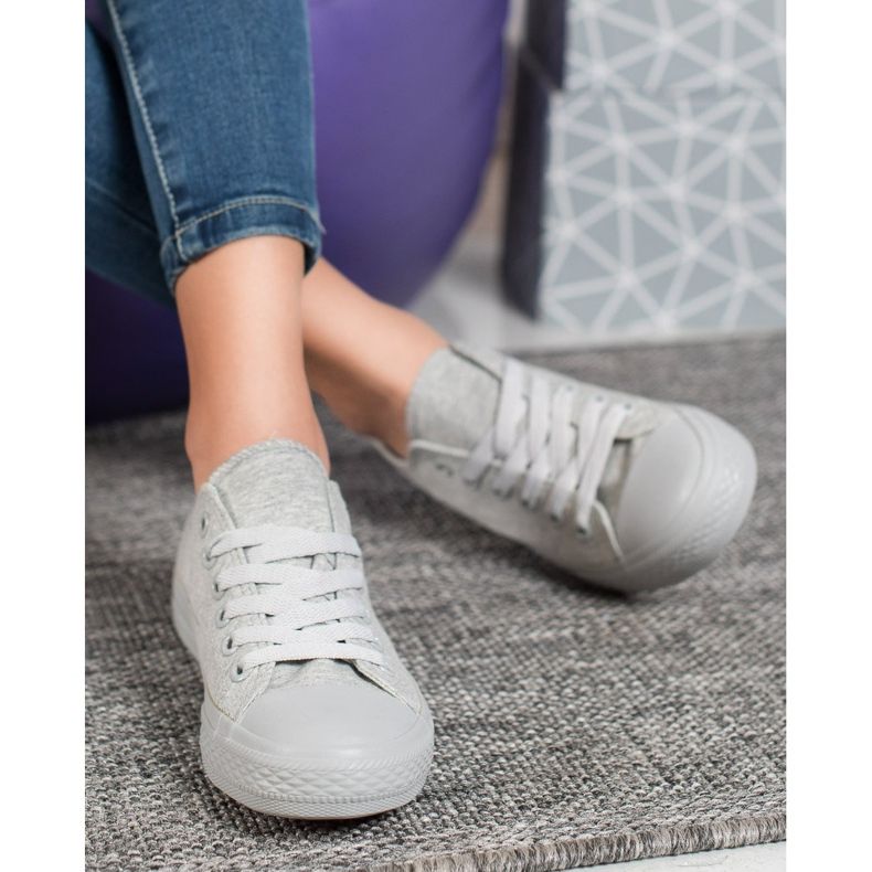 SHELOVET Sive tenisice od tekstila siva 1