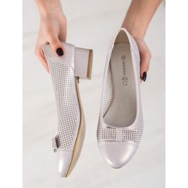 Goodin Ažurne pumpe s lukom raznobojna ružičasta 1