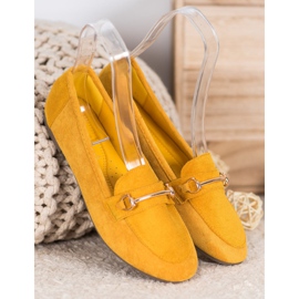 Bestelle Elegantne mokasine s ukrasom žuta boja 1