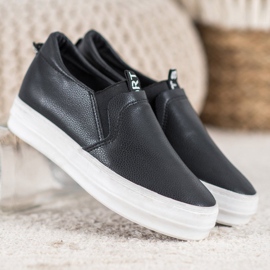 Bona Crne cipele koje klize crna 1