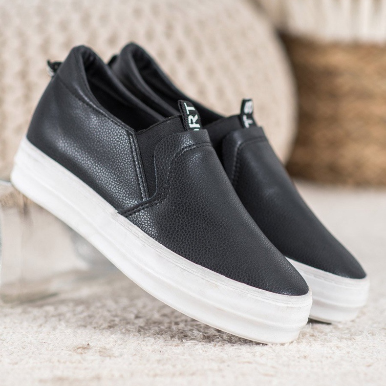 Bona Crne cipele koje klize crno 1