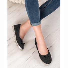 SHELOVET Ažurne balerine crna 1