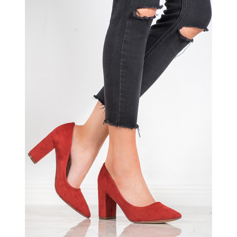 Ideal Shoes Pumpe s visokim potpeticama od lososa raznobojna naranča 1